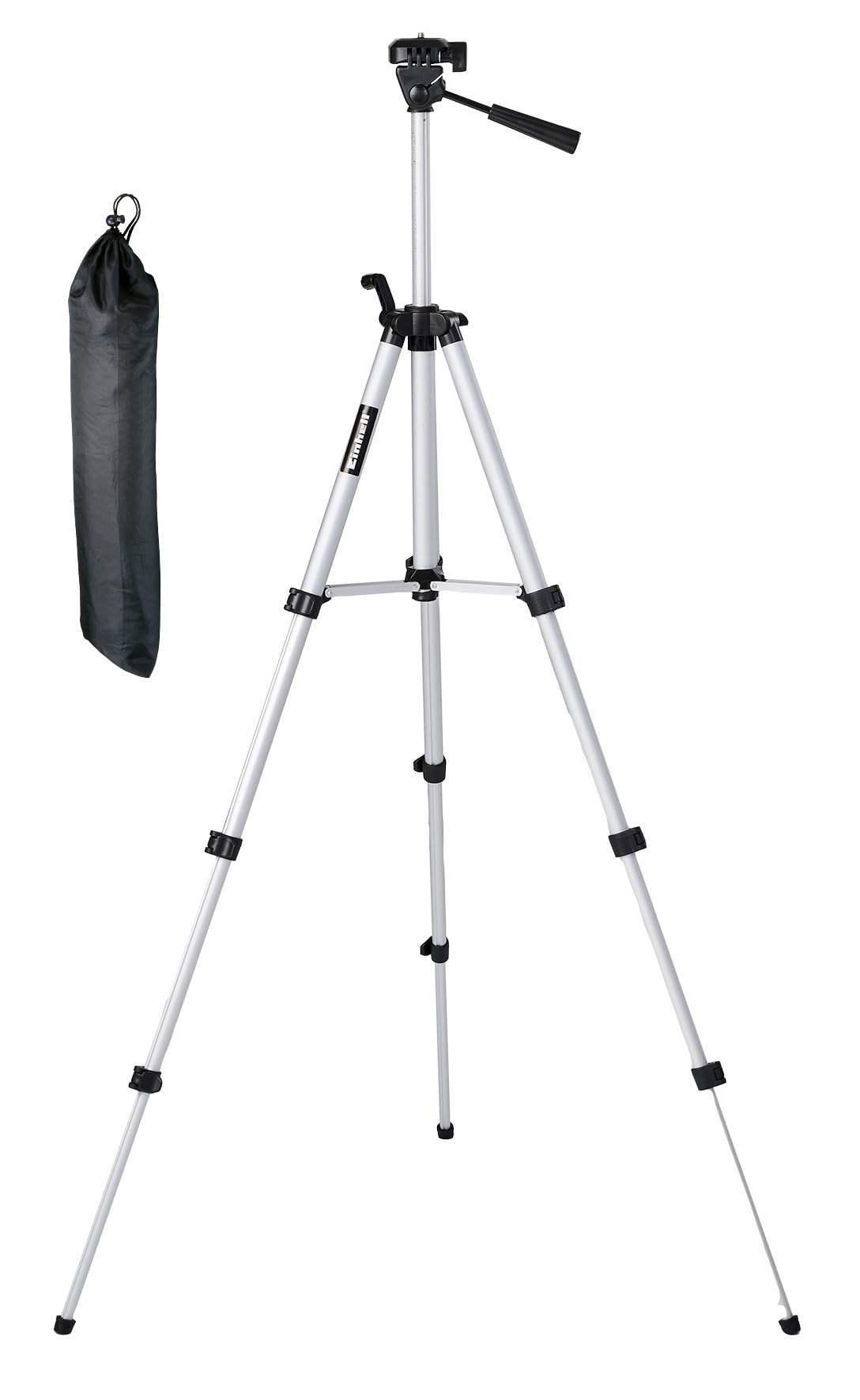 Original Einhell tripod for laser measuring devices (measuring device accessories, height adjustable 37 cm – 110 cm, 37 cm transport height in bag, 1/4" thread)