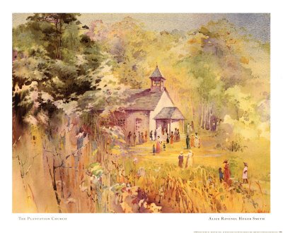 The Plantation Church Art Poster Print by Alice Huger Smith, 23x19