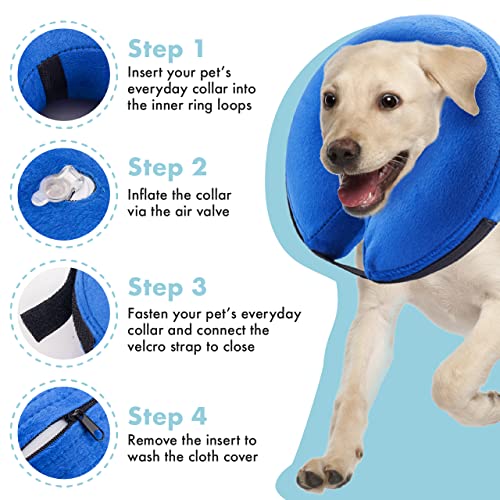 EKOMG Dog Cone After Surgery, Protective Inflatable Collar, Blow Up