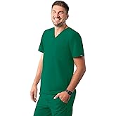 Adar Addition Scrubs for Men - Modern Multi Pocket V-Neck Scrub Top