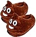 Dammer Poop Emoji Slippers Unisex Plush Fluffy Slippers, Cute Cartoon Winter Shoes (Brown)