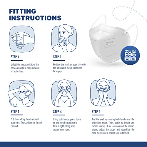 BNX 20Pack KN95 Face Mask, Disposable Particulate KN95 Mask Made in USA, Protection Against