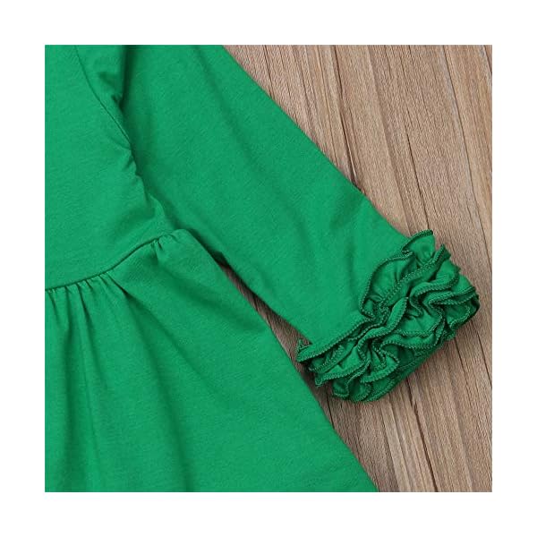 Toddler Little Girl Christmas Outfit Ruffle Tunic Long Sleeve Tops Dress+Striped Leggings Pants Boutique Clothing Set… - Image 7