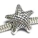 Queenberry Sterling Silver Ocean Starfish Focal Bead Charm For European Charm Bracelets