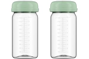 BDICOVE Breastmilk Storage Bottles Collection Bottles, 10oz Wide-Neck Breast Milk Container Compatible for Spectra S1 S2 SG Motif Luna Breast Pumps, Fit for 22oz Breast Milk Cooler & Fridge, 2 Packs