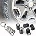Athiry Car Accessories 5PCS Car Leak Gas Valve Cap Covers with Five Stars for Jeep Wrangler Black Car-Styling Kit Wrangler Metal Key Chain