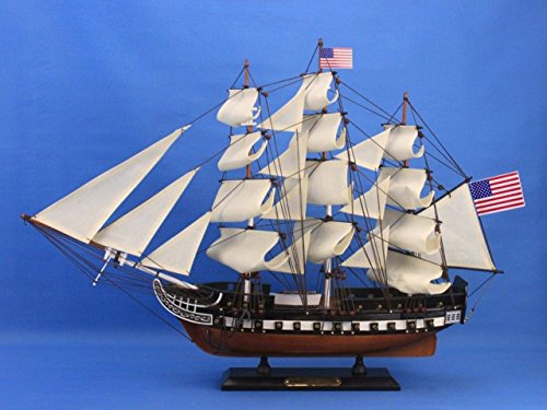 Hampton Nautical Wooden USS Constitution Tall Model Ship, 24"