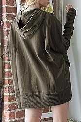 AlvaQ Womens Button Up V Neck Hoodies Casual Long