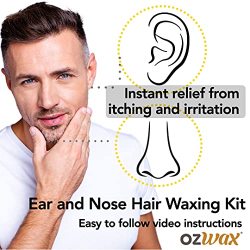 OZWAX Nose Wax Kit Natural Nose Wax Nose Hair Waxing Kit for Men and Women.Nose Hair Wax