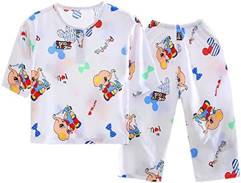 LLIOFUS Little Boys$Girls 2ps Snug-fit Pajamas Cotton Pants Kid pjs set-002