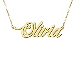 Aoloshow Olivia Name Pendant Necklace for Womens
