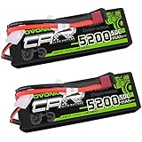 OVONIC 2s Lipo Battery 50C 5200mAh 7.4V Lipo Battery with Dean-Style T Connector for Car Truck Boat Vehicles