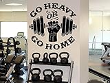 Go Heavy or Stay Home Wall Decal Fitness Gym Sport Vinyl Sticker Home Wall Art Decor Ideas Interior Removable Design 21(fmf)