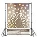 Laeacco 3x5ft Sparkling Gold Hearts Baby Photo Backdrop Rustic Wooden Floor Background Newborn Baby Kids Portraits Studio Abstract Glitter Hearts Background Birthday Party Holiday Festive Photo Props