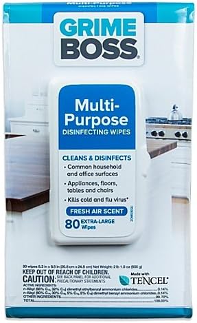 Grime Boss 80-count Multi-purpose Extra Large Disinfecting Wipes Fresh Air Scent (Pack of 10)