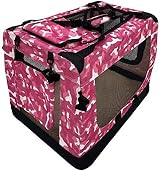 HugglePets Foldable Fabric Pet Crate Carrier Pink Camo Large 70x52cm view 2