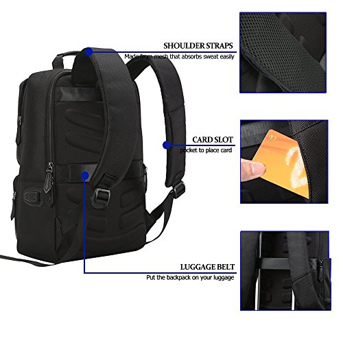 Bopai Business Backpack 14 inch Laptop Bag USB Charging Port and Anti-theft Computer Rucksack