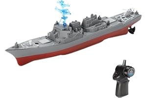 Dodoore Remote Control Warship RC Military Battleship, 2.4GHz Remote Control Boat for Lakes and Rivers, RC Armed Arleigh Burke Class Destroyer Model with Low Battery Reminder for Adults