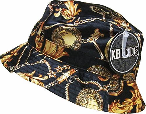 gold and black bucket hat