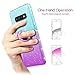 VEGO Galaxy S10 Plus Glitter Gradient Ombre Case with Ring Holder Kickstand for Women Girls Bling Diamond Rhinestone Sparkly Fashion Shiny Cute Protective Case for Galaxy S10 Plus (Teal Purple)