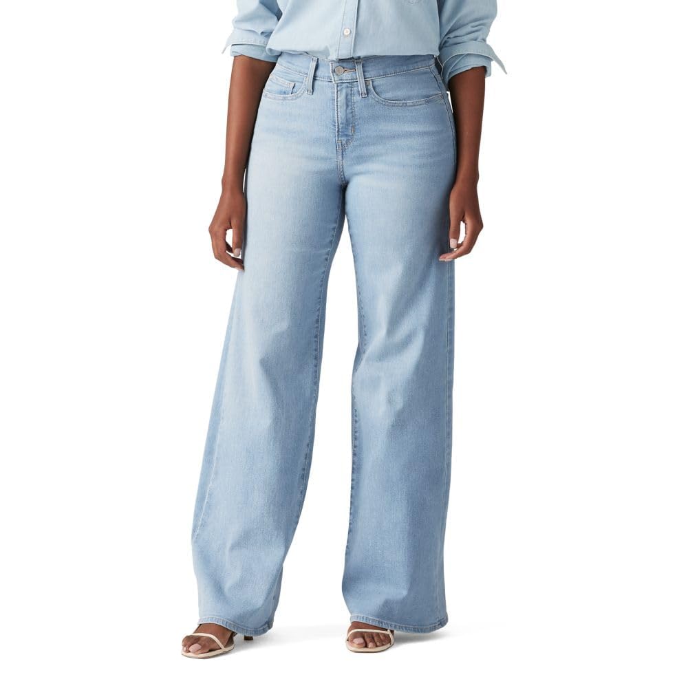 Photo 1 of Levi's Women's 318 Shaping Wide-Leg Jeans (Also Available in Plus), (New) Tall Glass of Water, 35 Plus 16w