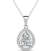 Cate & Chloe Isabel Teardrop Dangle Pendant Necklace with Simulated Diamond Crystals | 18k Gold-Plated Drop Jewelry for Women | Romantic Gifting Accessory for Her on Valentines Day, Birthday