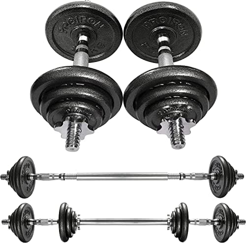 PROIRON 20kg Cast Iron Adjustable Dumbbell Set Hand Weight with