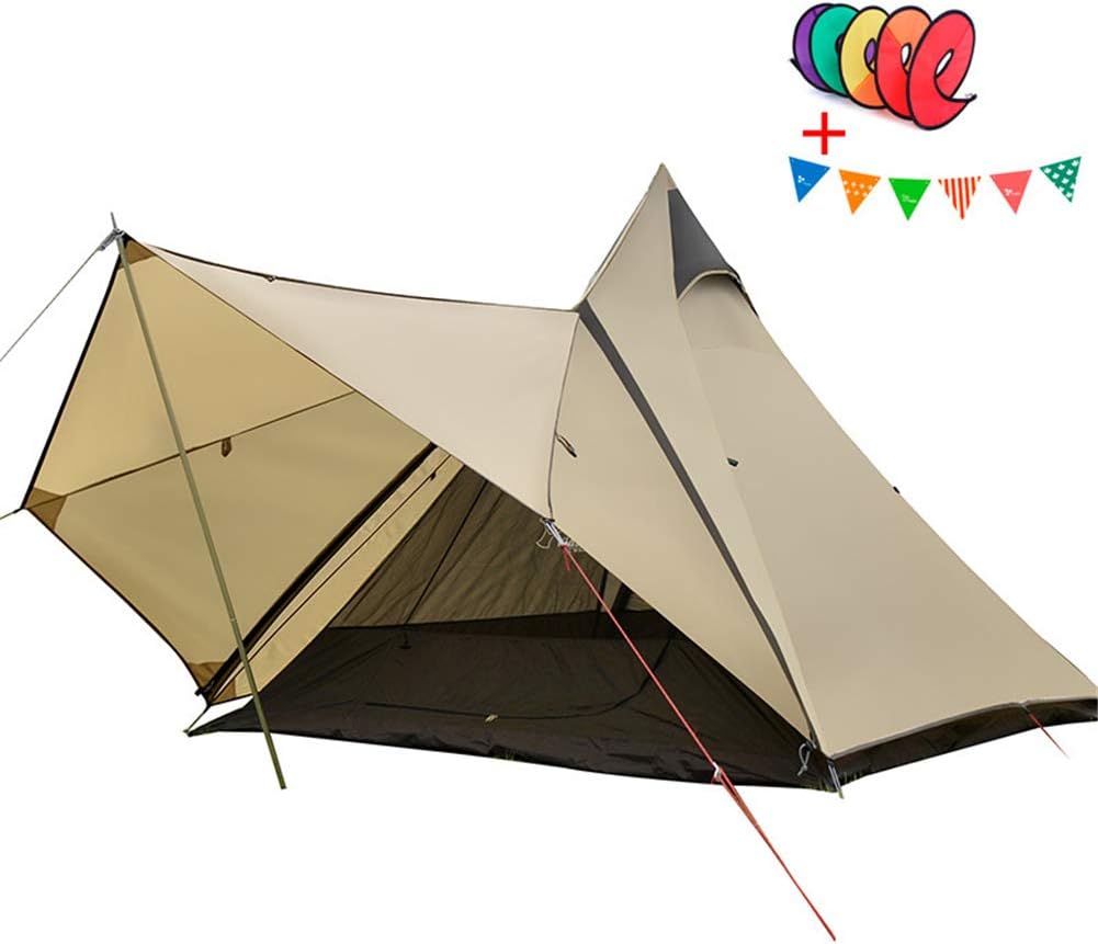 GYFHMY 3-4 Person Family Waterproof Camping Tents with Front Door, Pop Up Double Layer Easy to Set, Weatherproof and Large Space for Outdoor Hunting Hiking