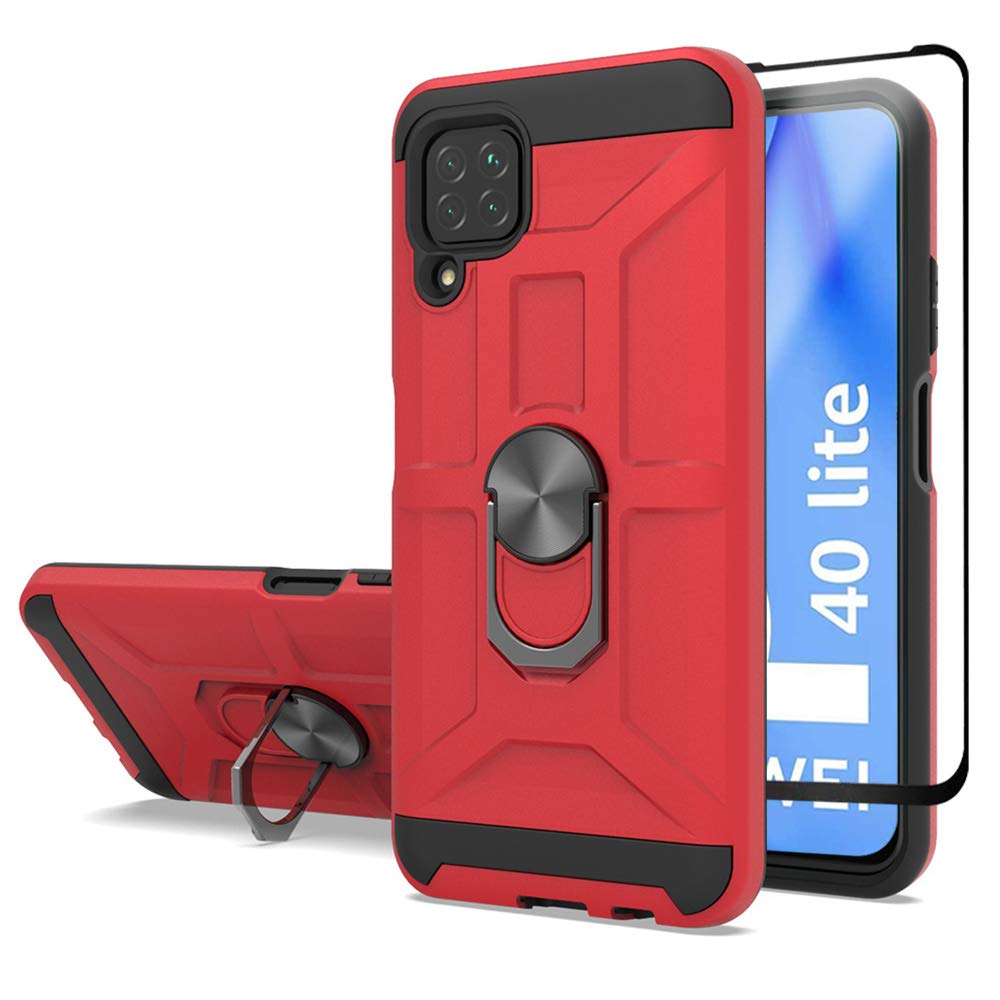 Cuoqing Huawei P40 Lite Case, P40 Lite Cases, With 1 Screen Protector, Silicone Shockproof Hard Protective Phone Cover for Huawei P40 Lite