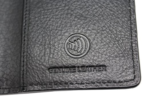 RFID Blocking Steel Chain Trifold Wallet 212 Biker,Trucker,Motorcycle Cow Leather Long Checkbook