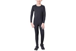 LANBAOSI Boys & Girls Long Sleeve Compression Shirts and Pant 2 Pcs Set