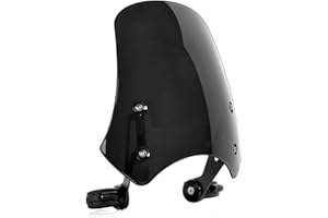 FATEXPRESS Motorcycle Windshield Windscreen Wind Deflectors Flyscreen Parebrise Visor Protector with Bracket Universal for Ha-rley Dyna Iron 883 Softail Sportster 883 Street Bob (Smoke)