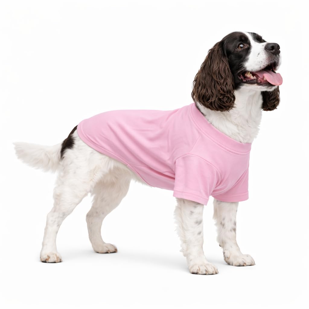 Lovelonglong Pet Clothing Dog Costumes Basic Blank T-Shirt Tee Shirts for Medium Dogs Pink XXL