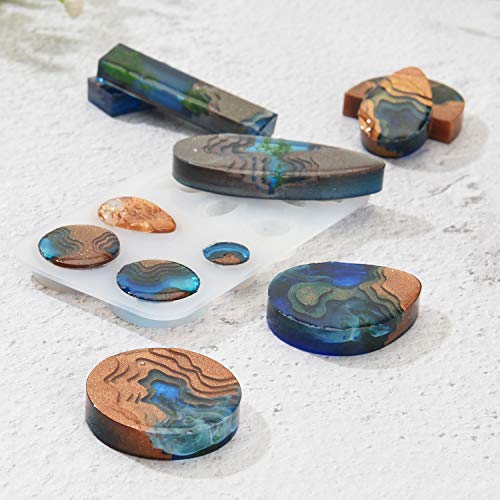 LET'S RESIN Island Resin Molds, 4PCS Ocean Style Silicone Molds, Jewelry Epoxy Resin Molds for Pendant, Necklace, Resin Crafts DIY