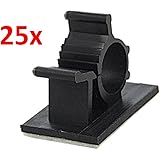 25 Pcs Black Adhesive Backed Nylon Wire Adjustable Cable Clips Clamps
