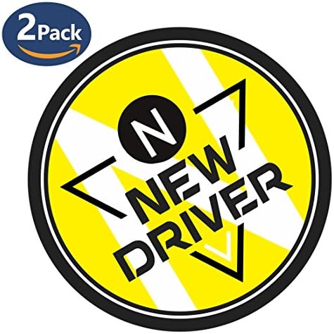 Nkomax New Driver Vehicle Bumper Magnet Safety Sign, Vehicle Bumper Reflective Vehicle Car Sign Sticker for New Drivers(2 pack，Yellow)
