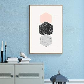 Floating Framed for Living Room Bedroom Abstract Geometric...