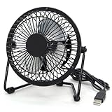 USB電源 ４インチメタルサーキュレーター（USB扇風機） ブラック RF-SC4UBK
