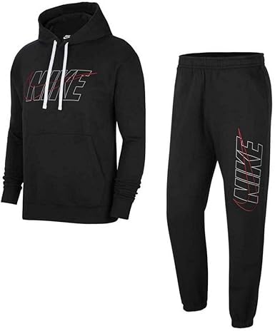 nike club black tracksuit