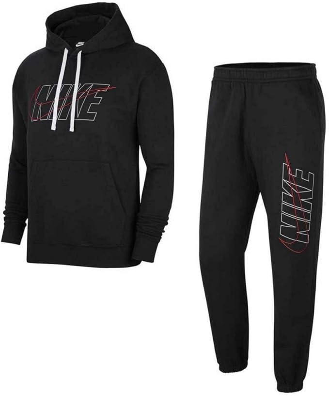 nike club tracksuit black