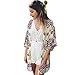 Women Printed Loose Chiffon Kimono Cardigan Blouse Top