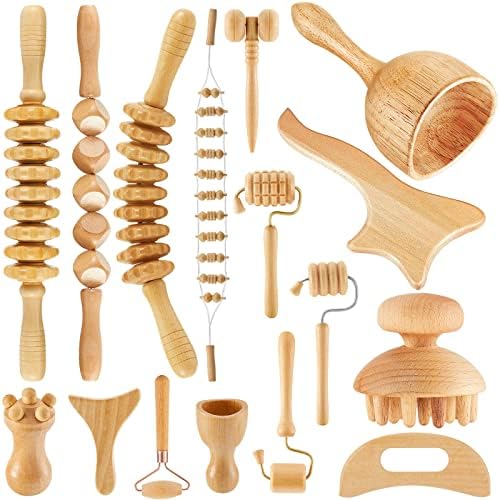 16 Pcs Wood Therapy Massage Tools Set Maderoterapia Kit Therapy