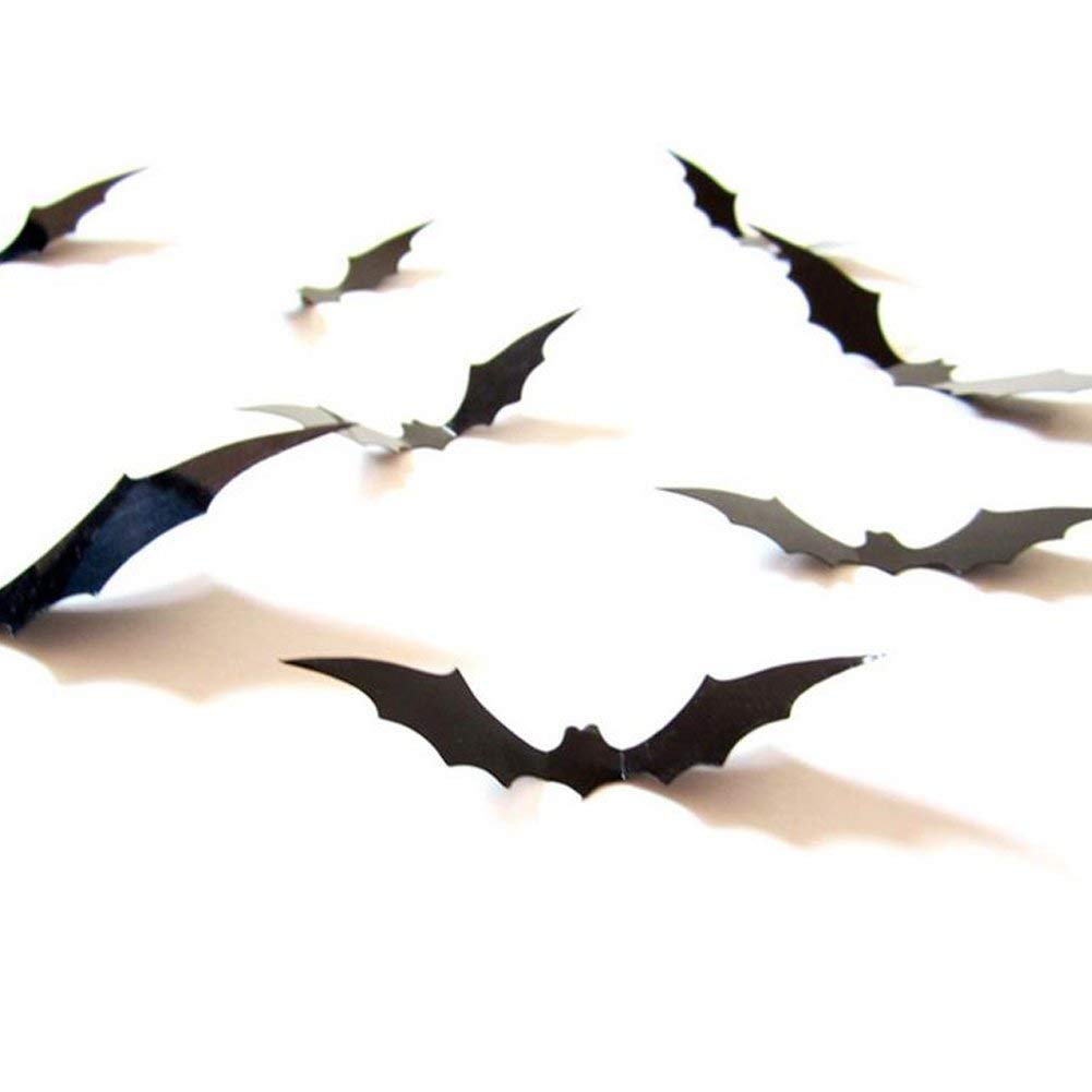 YIGO 120pcs/lot 3D DIY PVC Black Bat Wall Sticker Room Home Decor Art Halloween Decoration Gift Removable Wall Decals