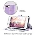 ULAK iPhone 8 Plus Case, iPhone 7 Plus Wallet Case, Glitter PU Leather Wallet Case with Kickstand and ID Card Slot Wrist Strap Shockproof Flip Cover for iPhone 8 Plus - Light Purple