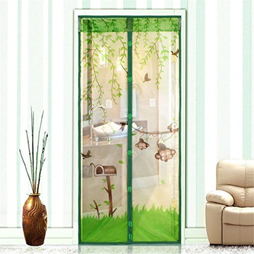 YUANWEI Durable Magnetic Mesh Screen Door Mosquito Net Curtain Protect Kitchen Window Organza Scree Green 90X210cm