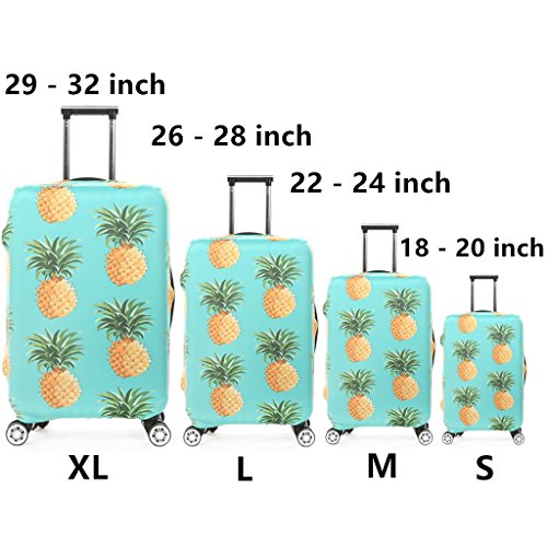Fvstar Washable Print Luggage Cover Spandex Suitcase Cove Protective Zipper Carry On Covers (XL, Colorful 25)