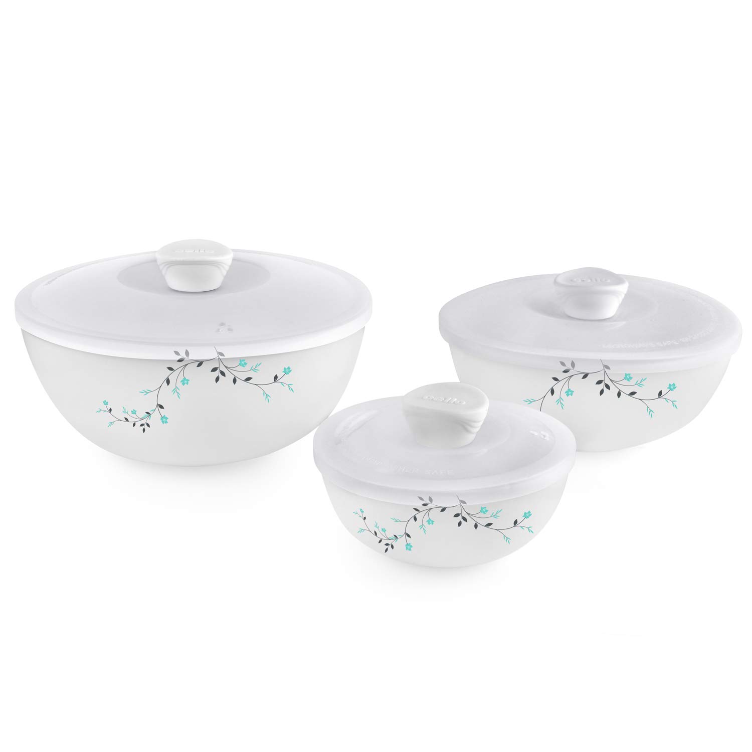 Buy Cello Royale Collection Sky Bloom Opalware 3 Piece Multipurpose