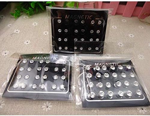 Hi5Ashley Crystal Magnetic Stud Earring Magnet Nose Ear Lip Stud Non Piercing Whit 5mm (12 Pairs)