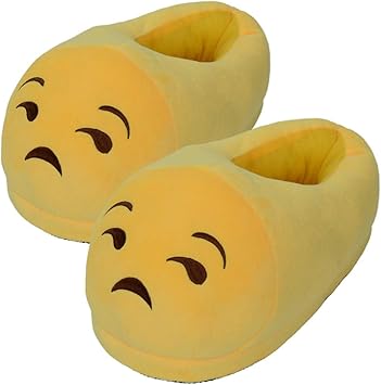 Amazon Co Jp Nafanio Home House ブーツ シューズ ソフト 暖かい イエロー コットン フラシ天 絵文字 キュート 面白い 顔文字 寝室 冬用 シューズ スポーツ アウトドア