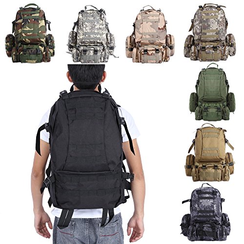 Seunota 50L Molle Tactical Outdoor Assault Military Rucksacks Backpack Camping Bag